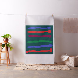 Art geïnspireerd diepgroen rood blauwe strepen stof