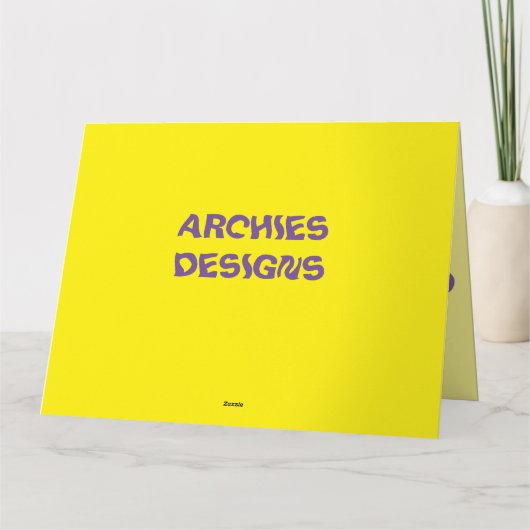 Art geïnspireerde geel roze groene bloemblaadjes kaart (Achterkant)