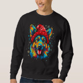 Art German Shepherd Dog Christmas Trui (Voorkant)