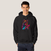 Art German Shepherd Dog Guitarist Hoodie (Voorkant volledig)