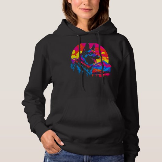 Art German Shepherd Dog Hike Hoodie (Voorkant)