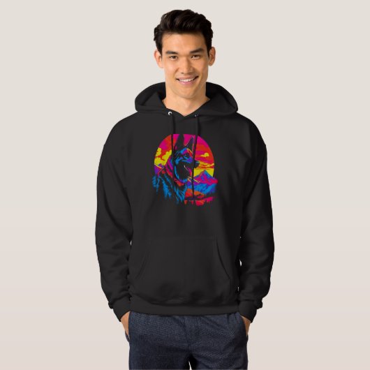 Art German Shepherd Dog Hike Hoodie (Voorkant volledig)