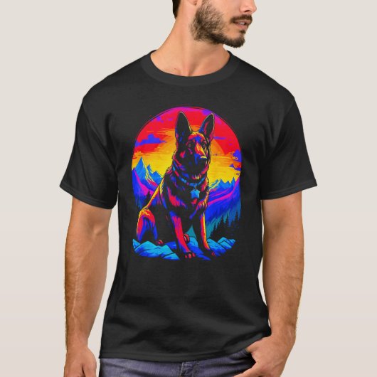 Art German Shepherd Dog T-shirt (Voorkant)