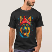 Art German Shepherd Dog Xmas T-shirt (Voorkant)