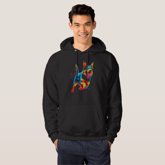 Art German Shepherd Hoodie (Voorkant volledig)