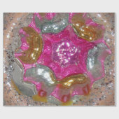 Art Glas Bubble Gom Roze Jewel Bruiloft Kerstmis Cadeaupapier (Vlak)