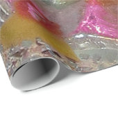 Art Glas Bubble Gom Roze Jewel Bruiloft Kerstmis Cadeaupapier (Rol Hoek)