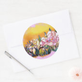 Art Glass Peony Artistic Modern Seal Ronde Sticker (Envelop)