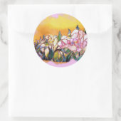 Art Glass Peony Artistic Modern Seal Ronde Sticker (Tas)