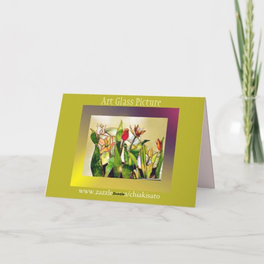 Art Glass Tulip Ground Moderne Kaart (Achterkant)