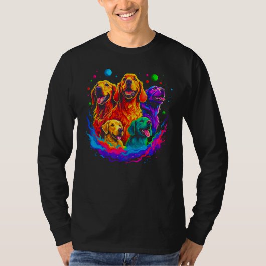 Art Golden Retriever Dog Best Friends T-shirt (Voorkant)