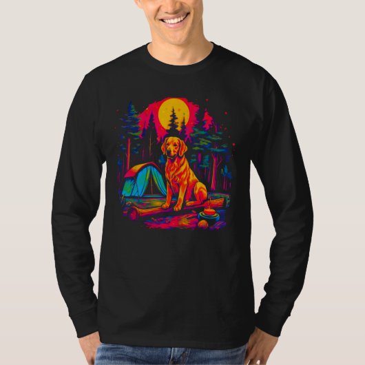 Art Golden Retriever Dog Camping T-shirt (Voorkant)