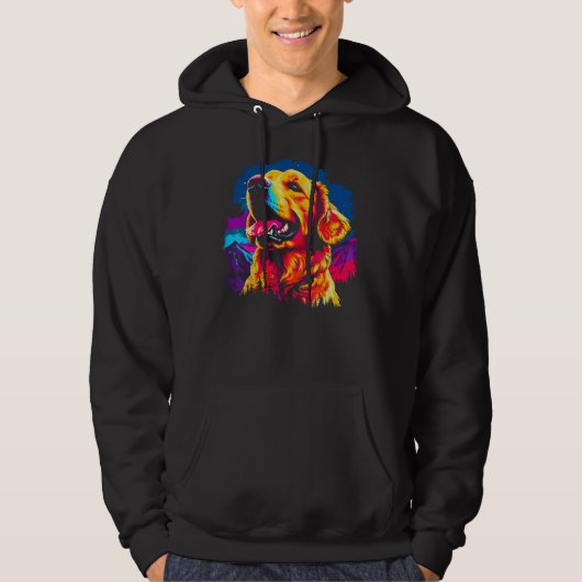Art Golden Retriever Dog Hiking Hoodie (Voorkant)