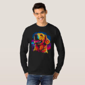 Art Golden Retriever Dog Hiking T-shirt (Voorkant volledig)