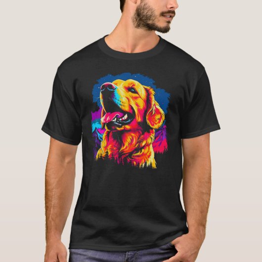 Art Golden Retriever Dog Hiking T-shirt (Voorkant)