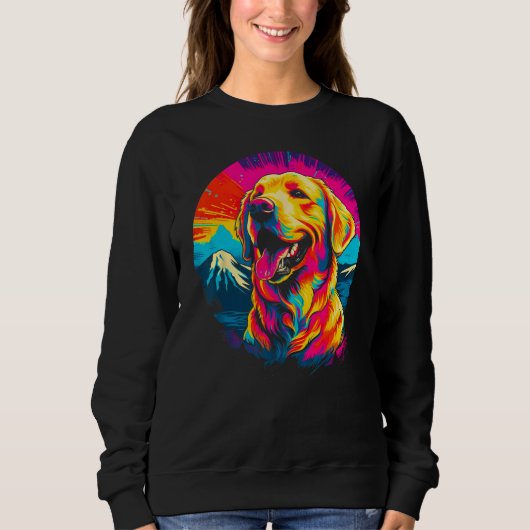 Art Golden Retriever Dog Mountain Trui (Voorkant)