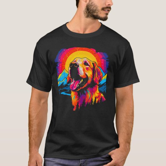 Art Golden Retriever Dog Nature T-shirt (Voorkant)
