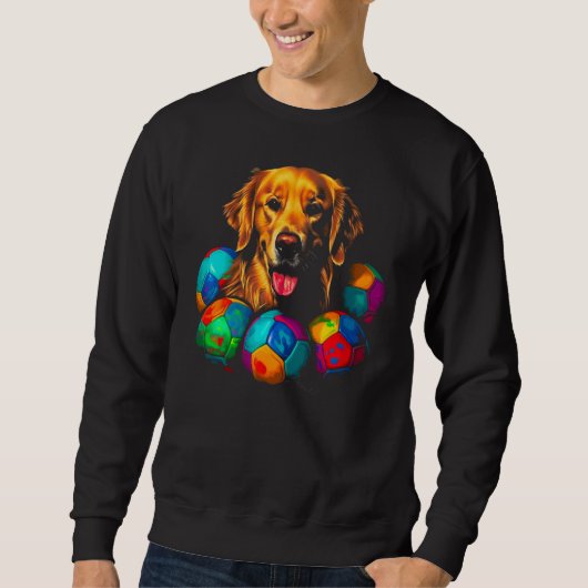 Art Golden Retriever Dog Soccer Trui (Voorkant)