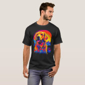 Art Golden Retriever Dog Sunset T-shirt (Voorkant volledig)