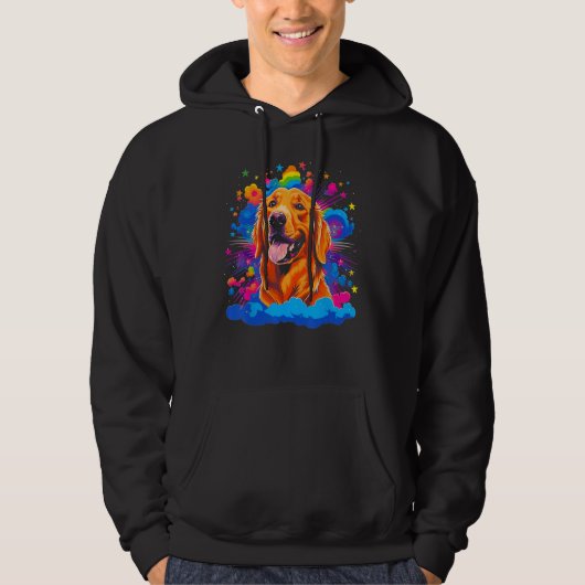 Art Golden Retriever Dog Surprise Hoodie (Voorkant)