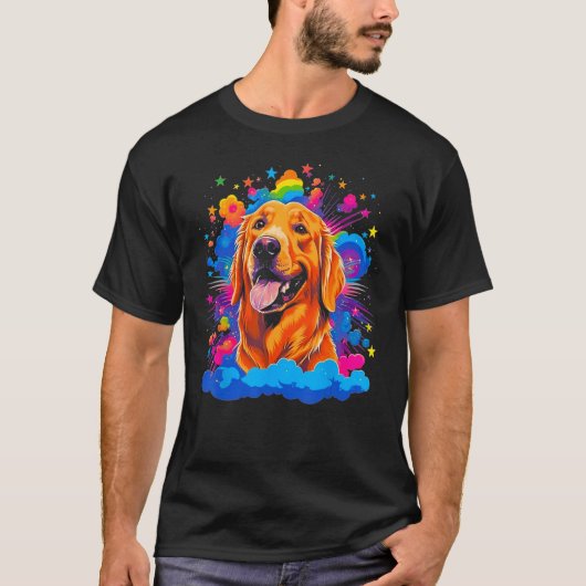 Art Golden Retriever Dog Surprise T-shirt (Voorkant)
