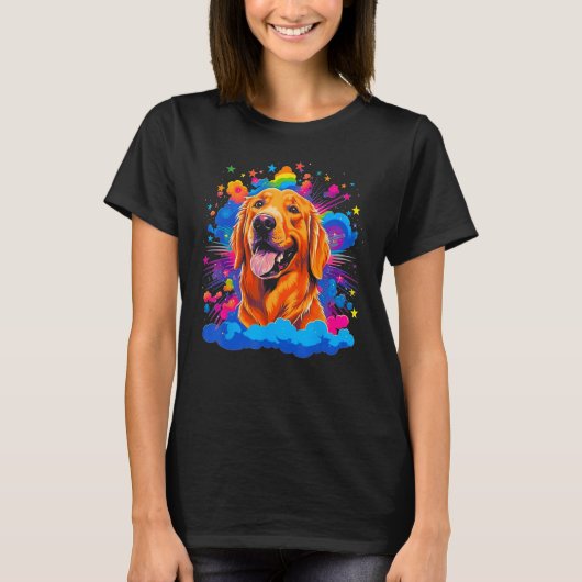 Art Golden Retriever Dog Surprise T-shirt (Voorkant)