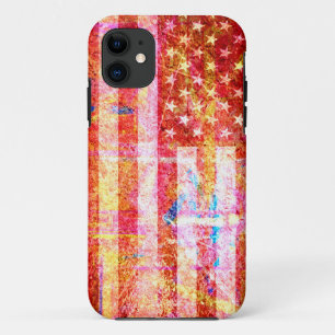Art Grunge American Flag #3 iPhone 11 Hoesje