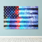 Art Grunge American Flag #6 Canvas Afdruk (Insitu (Houten vloer))