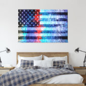 Art Grunge American Flag #6 Canvas Afdruk (Insitu (Slaapkamer))