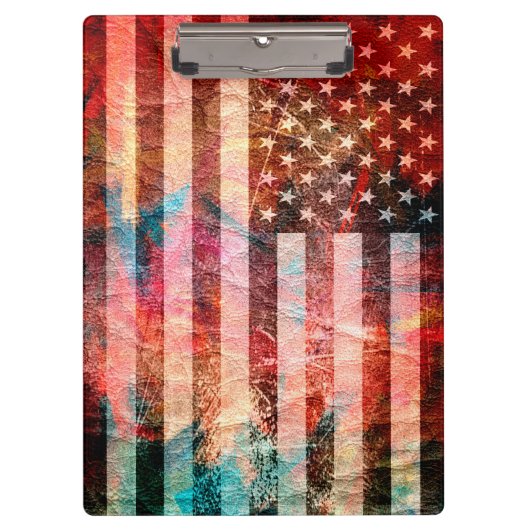 Art Grunge American Flag #6 Klembord (Voorkant)