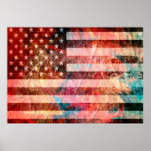 Art Grunge American Flag #6 Poster (Voorkant)