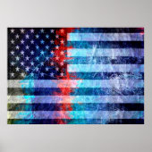 Art Grunge American Flag #7 Poster (Voorkant)
