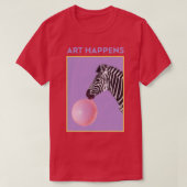 Art Happens Art Zebra Bubble Gum T-shirt (Design voorkant)