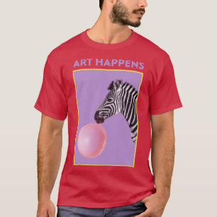 Art Happens Art Zebra Bubble Gum T-shirt