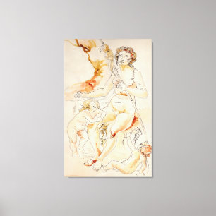 ART - HARRIET DAVIDSOHN - EEN STUDIE: MOEDERKINDER CANVAS AFDRUK