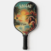 Art Hawaii Beach Hawaïaans Meisje Pickleball Paddle (Achterkant)