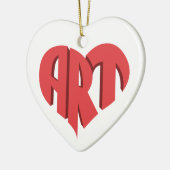 Art Heart Keramisch Ornament (Links)
