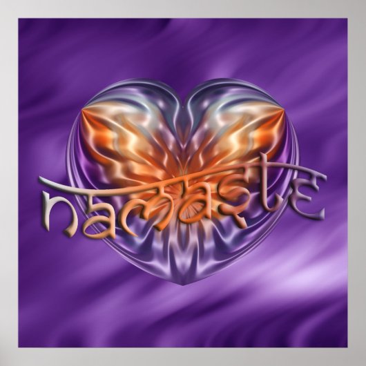 ART Heart NAMASTE | Lijngolven Poster (Voorkant)