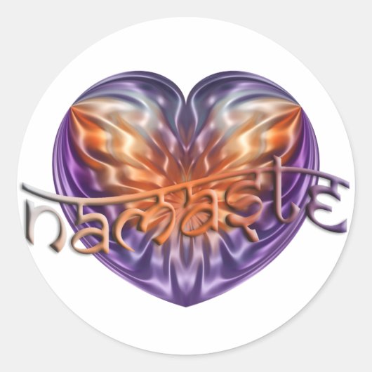 ART Heart NAMASTE Ronde Sticker (Voorkant)
