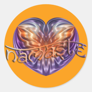 ART Heart NAMASTE SINAASAPPEL Ronde Sticker