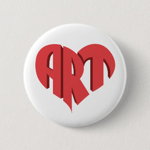 Art Heart Ronde Button 5,7 Cm