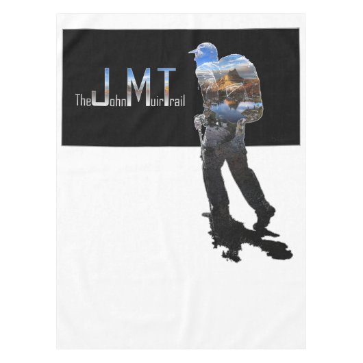 Art - Hiker Silhouette - John Muir Trail Text Tafelkleed (Voorkant)