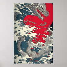 Art Hokusai Die Welle mit Drachen