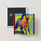 Art Horse Vierkante Button 5,1 Cm (Voorkant /achterkant)