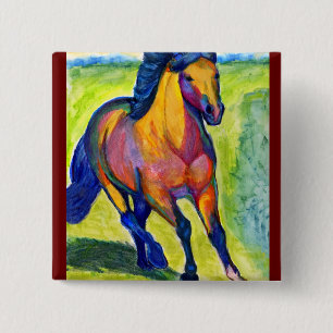 Art Horse Vierkante Button 5,1 Cm