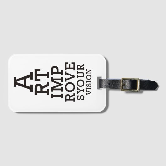 Art Improves Your Vision Eye Chart  Bagagelabel (Voorkant (horizontaal))
