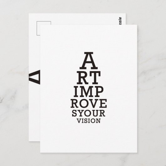 Art Improves Your Vision Eye Chart Briefkaart (Voorkant / Achterkant)