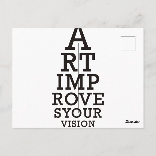 Art Improves Your Vision Eye Chart Briefkaart (Achterkant)
