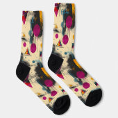 Art in Motion Sokken in Magenta, Geel en Blauwgroe (Rechts)