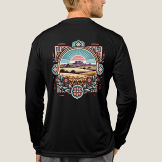 Art-Inspired Sunset Scenery Shirt met lange mouwen